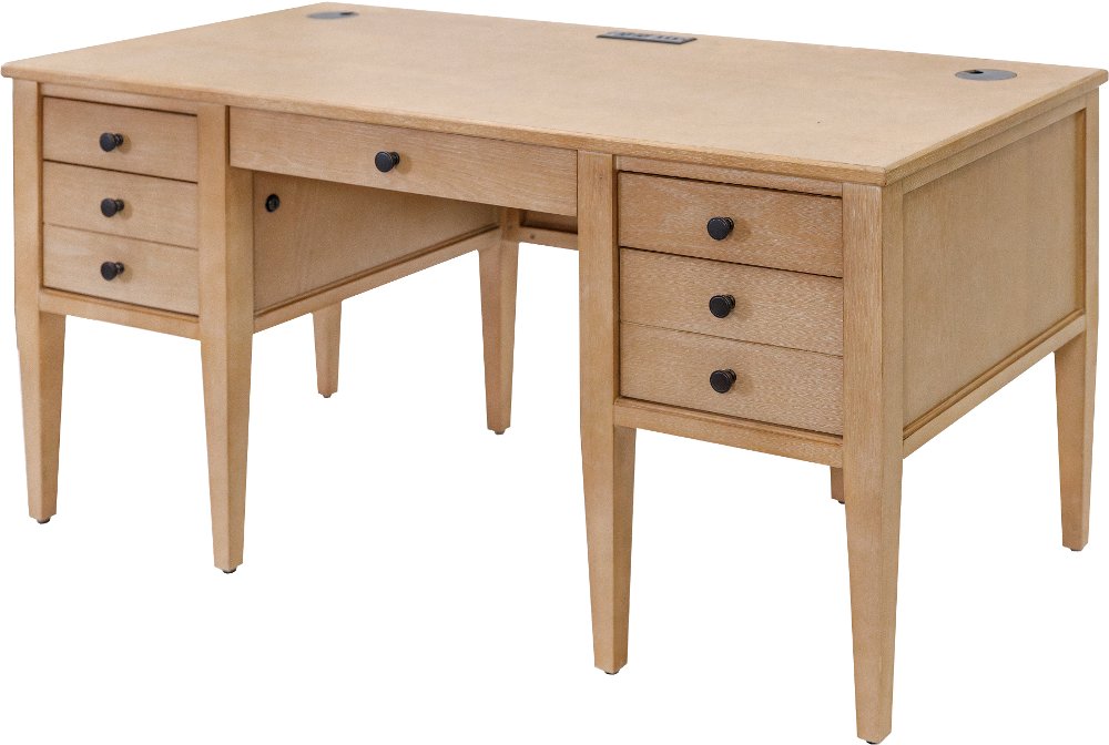 Laurel Natural Oak Half Pedestal Desk