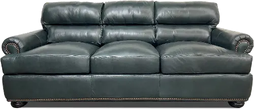 Green leather couch for sale sales