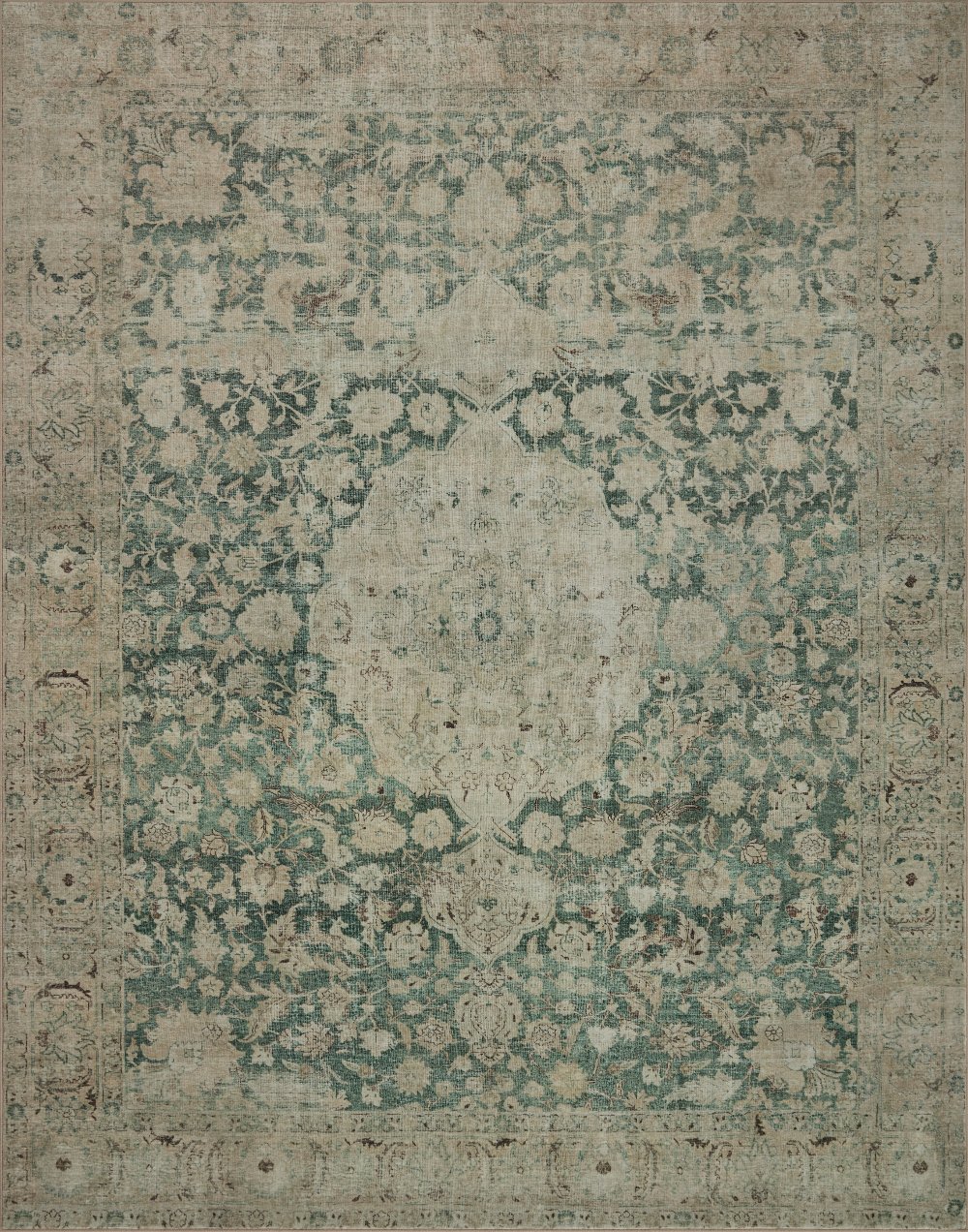 Sinclair 8 x 10 Antique Jade Green Area Rug