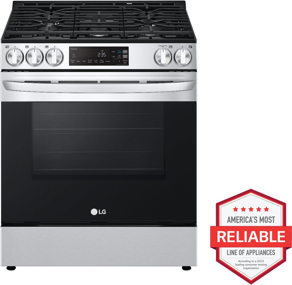 LG 5.8 Cu Ft Front Control Gas Range - Stainless Steel