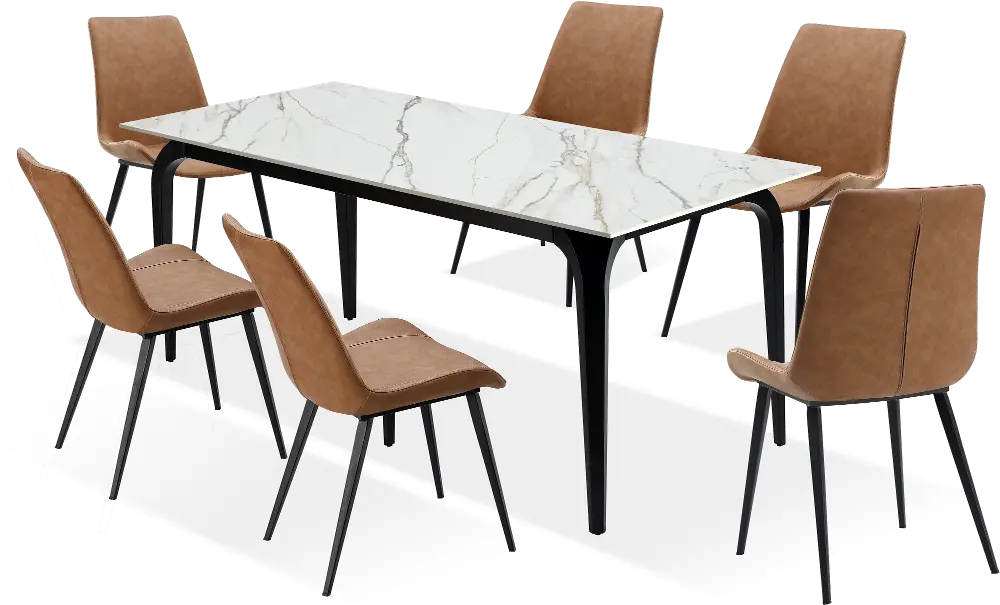 Nicoya White Stone 5 Piece Dining Set-1