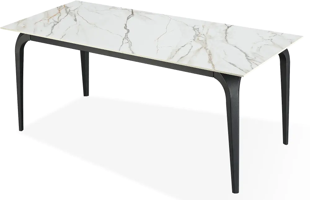 Nicoya White Stone and Metal Dining Table-1