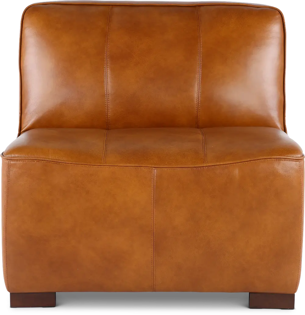 Denver Tobacco Brown Leather Modular Armless Chair-1