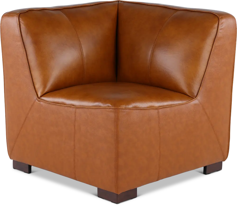 Denver Tobacco Brown Leather Modular Corner Chair-1