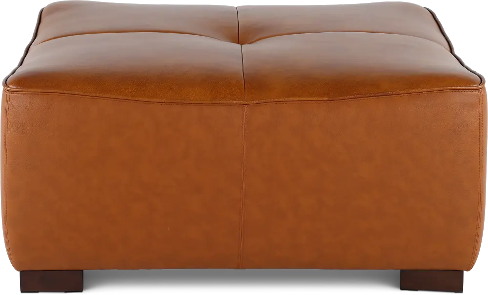Denver Tobacco Brown Leather Cocktail Ottoman-1