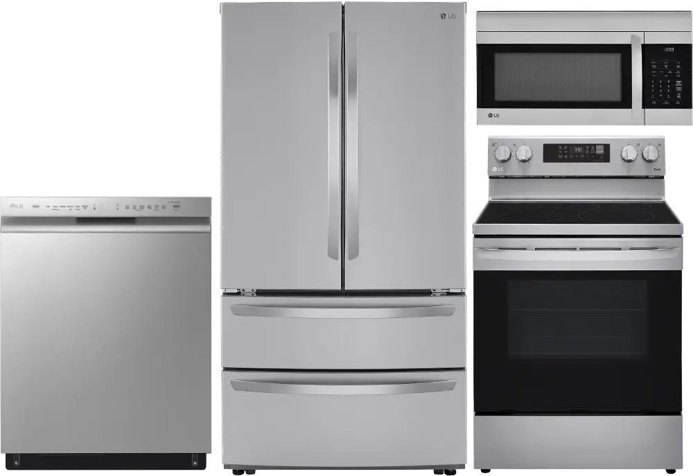 .LG-27626-FPS-4PCELE LG 4 Piece Electric Kitchen Appliance Package - Stainless Steel-1
