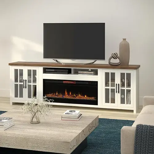 Rc willey tv stand store with fireplace