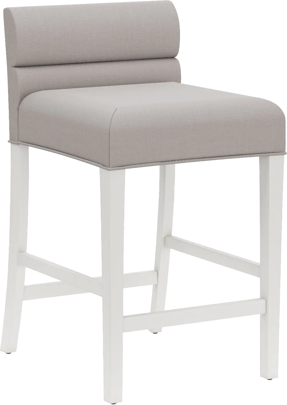 Desco Sea White Channel Tufted Counter Height Stool-1