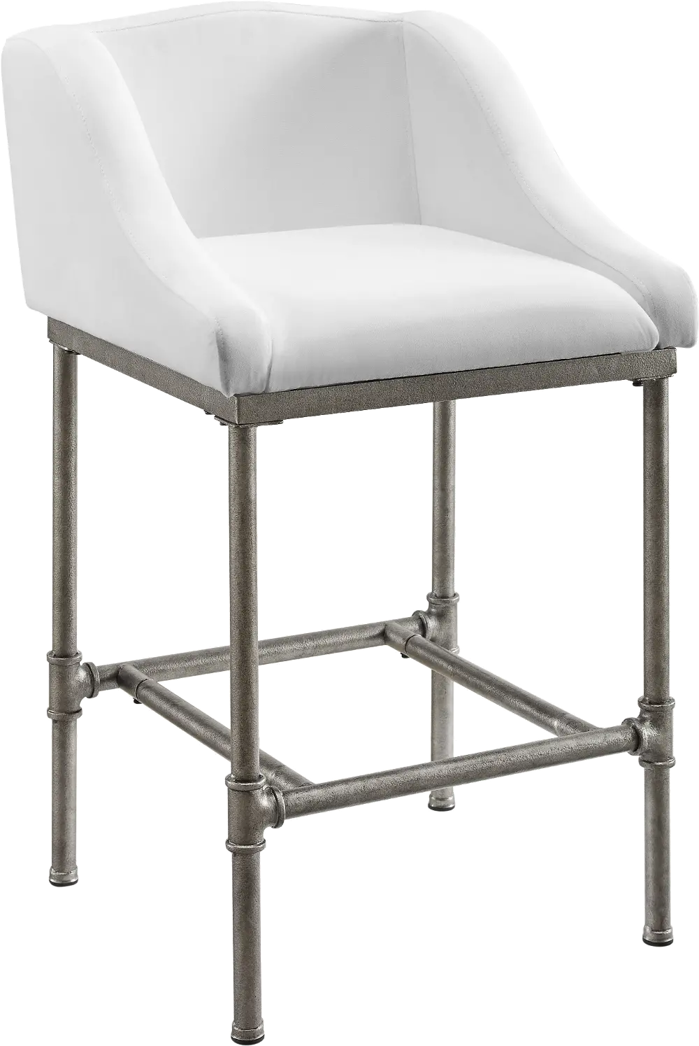 Dillon White Low Profile Wingback Counter Height Stool-1