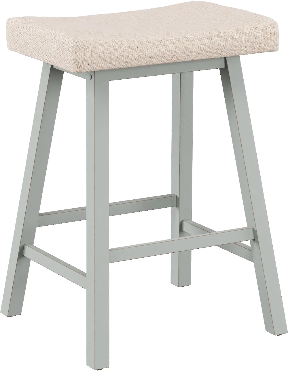 Moreno Blue Wood and Upholstered Backless Counter Height Stool-1