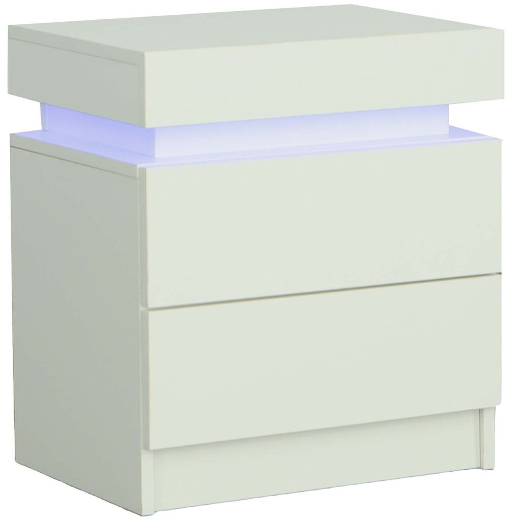 113335032 Dreamy White Nightstand with LED Light sku 113335032