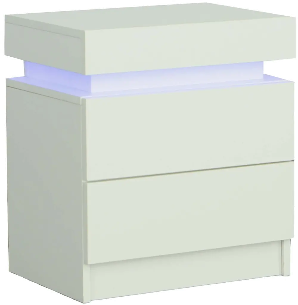 Dreamy White Nightstand with LED Light-1