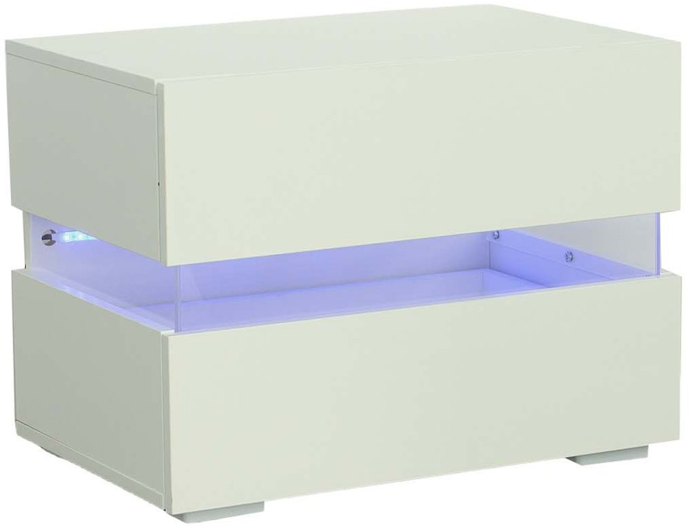 Dreamy White Nightstand with LED Light