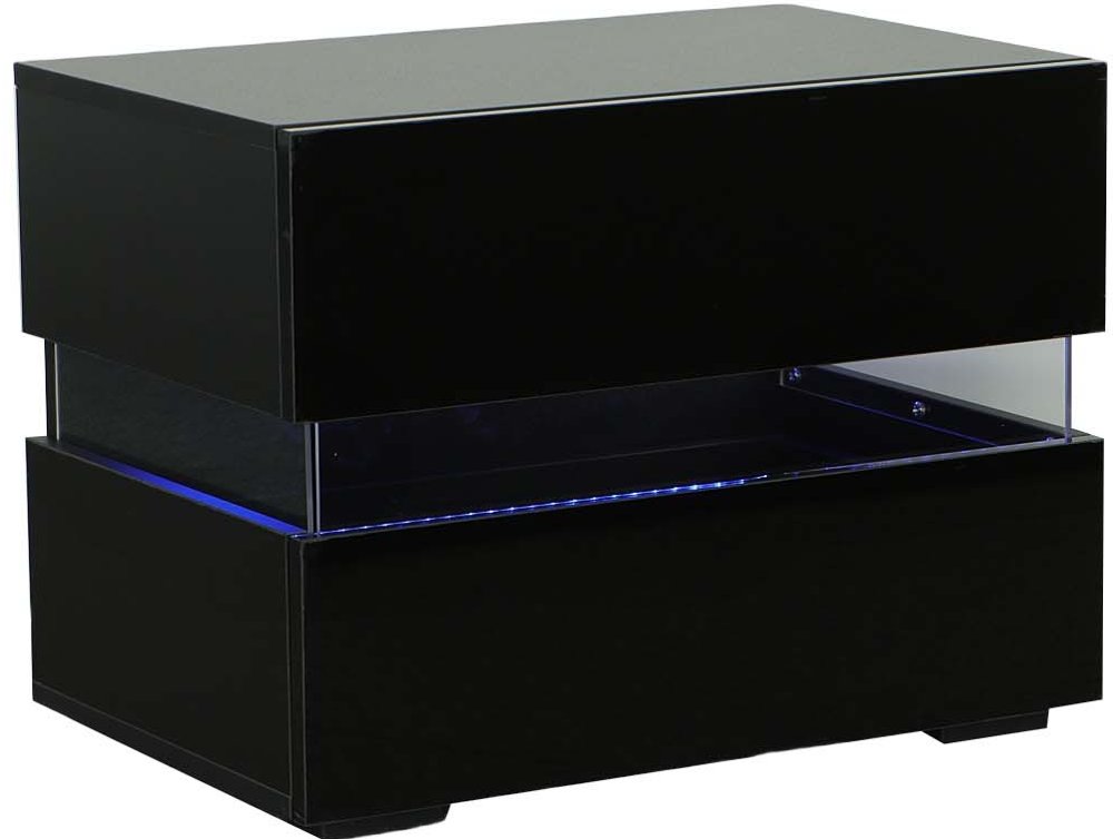 113335075 Dreamy Black Nightstand with LED Light sku 113335075