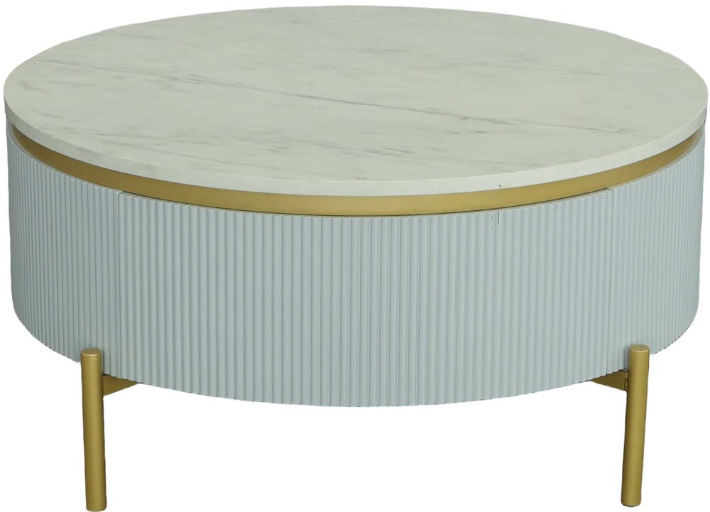 113335202 Deco White Round Cocktail Table sku 113335202