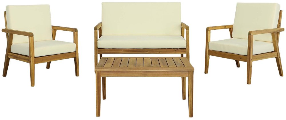 113335369 Cape Cod Natural 4 pc Outdoor Seating Set sku 113335369