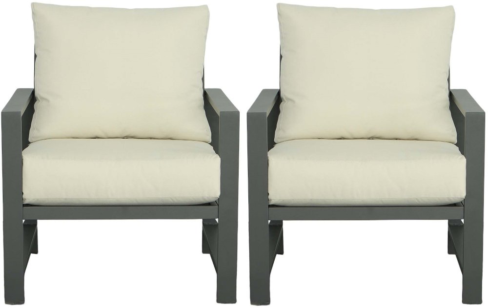 113335393 Edgewater Cream Outdoor Chairs, Set of 2 sku 113335393