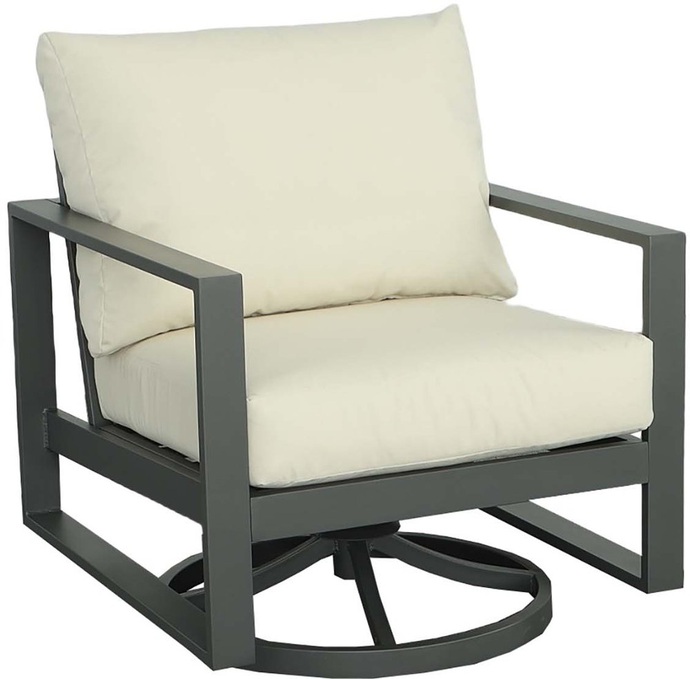 Edgewater Cream Outdoor Swivel Chair