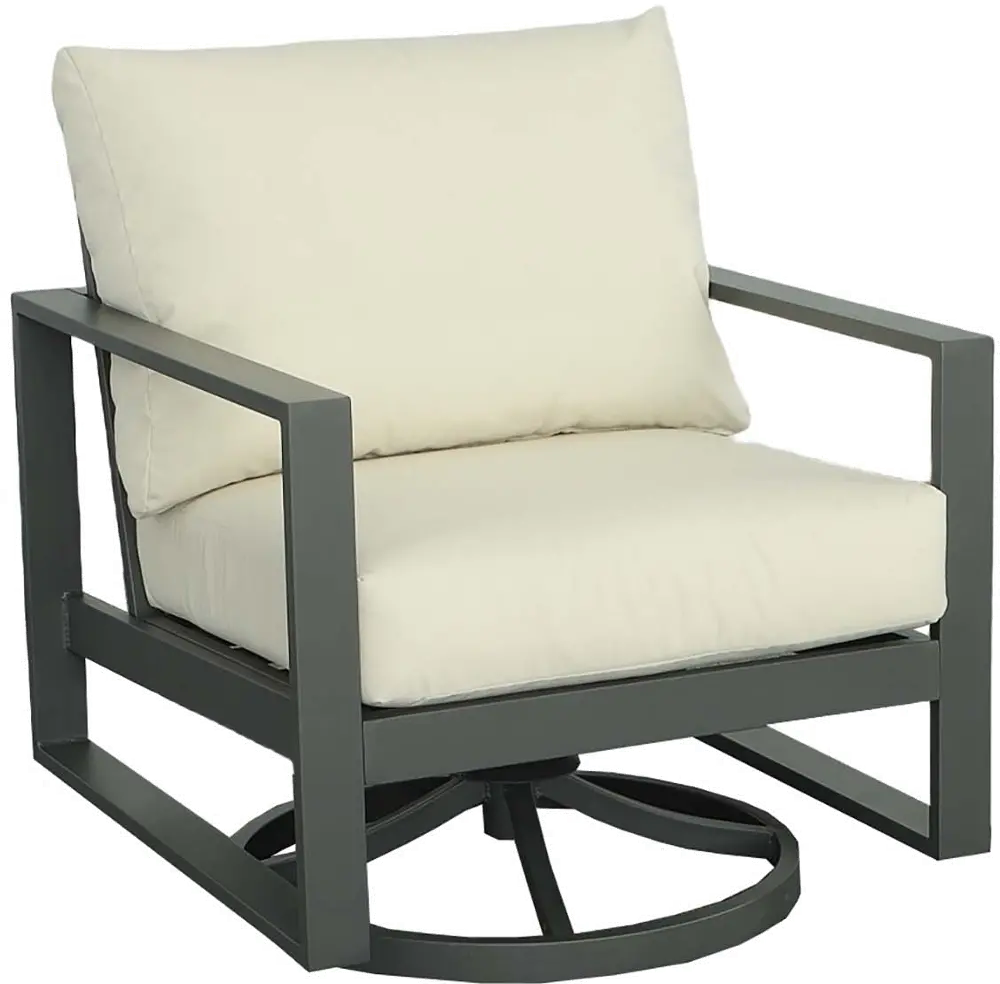 Edgewater Cream Outdoor Swivel Chair-1