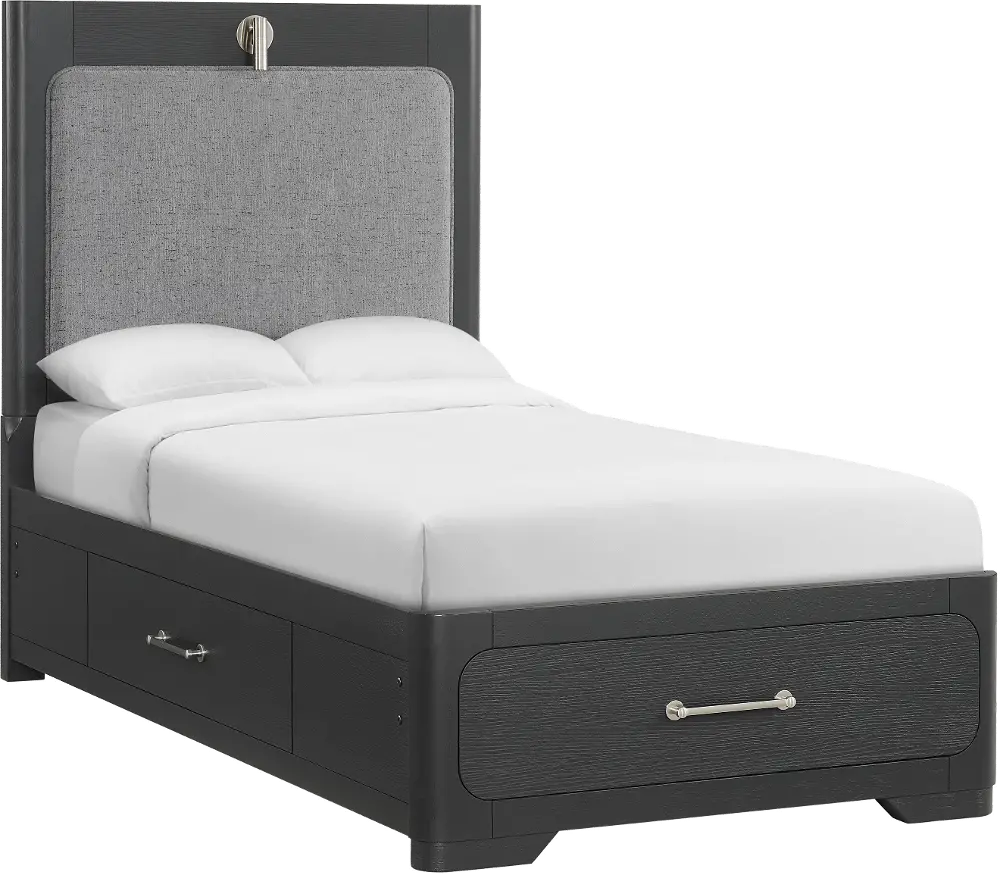Loft Black Twin Storage Bed-1