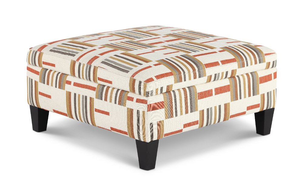 Orion Cream and Copper Storage Ottoman