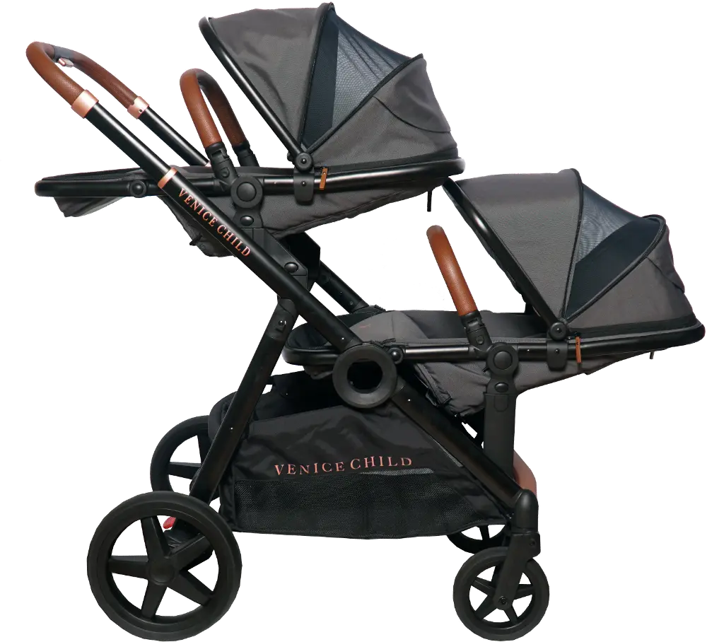 VCHD-MV302-01 Venice Child Maverick Single to Double Stroller with 2nd Toddler Seat-1