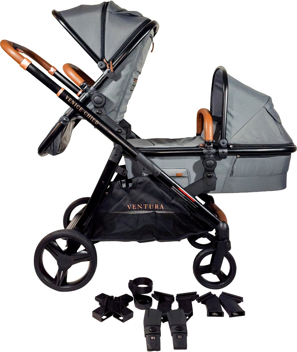 Venice Child Ventura Single to Double Stroller with Bassinet