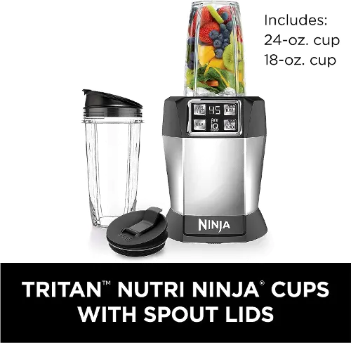 24 oz. Stainless Steel Nutri Ninja with Sip & Seal Lid