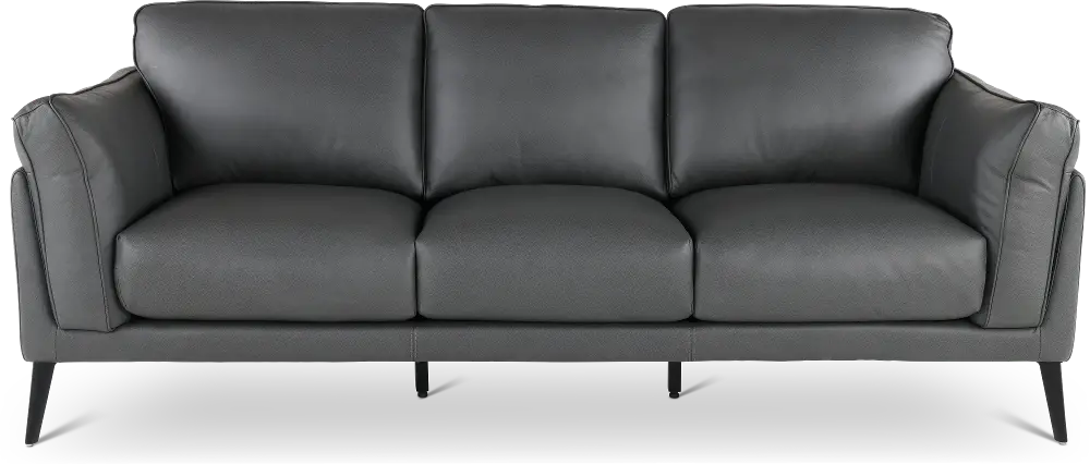 Paris Gray Leather Sofa-1