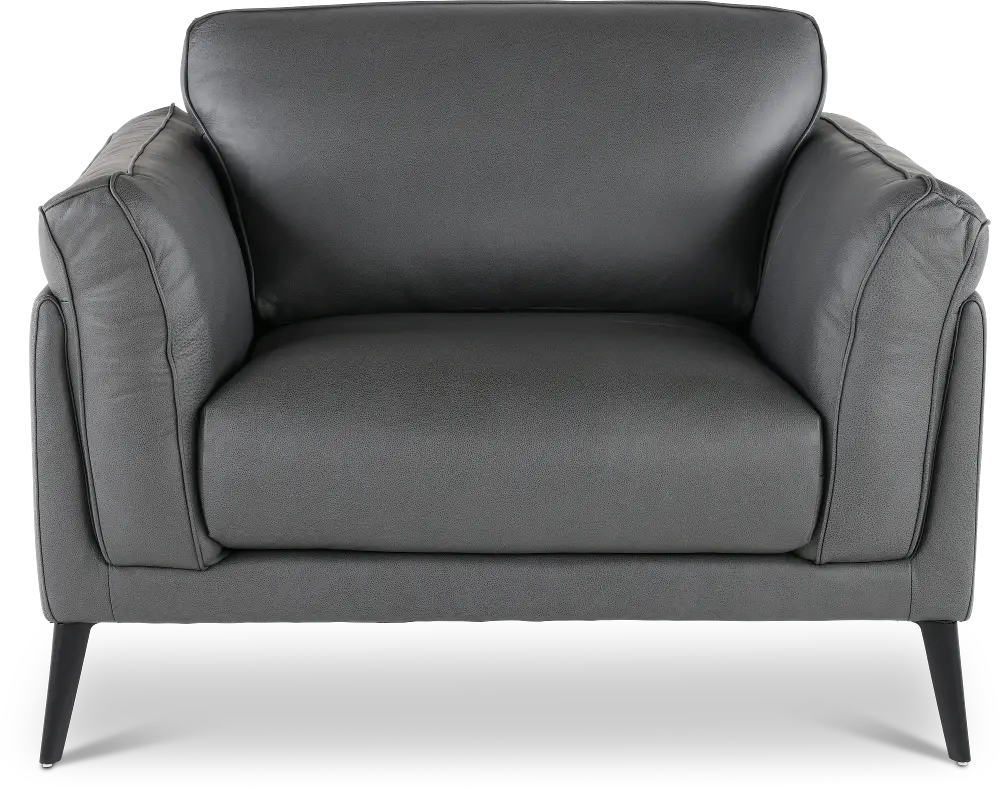 Paris Gray Leather Chair-1