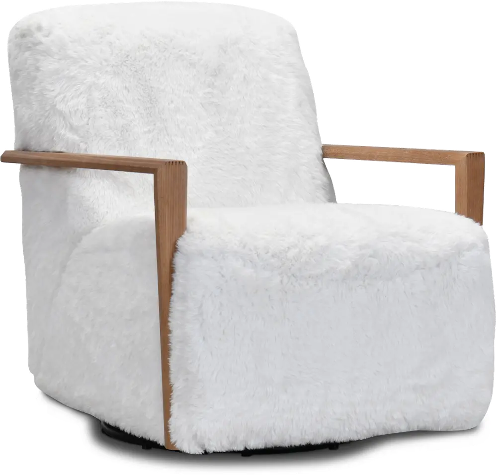 Texas White and Natural Swivel Chair-1