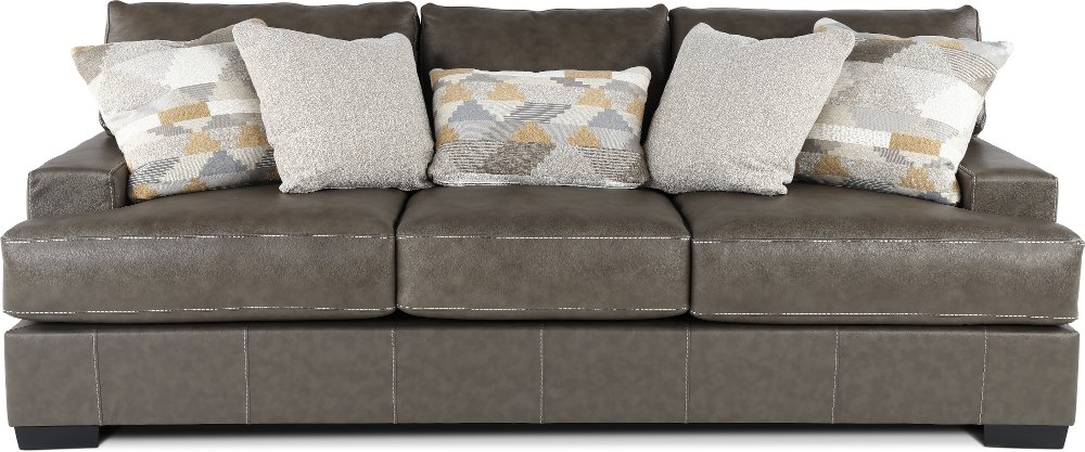 Dodge Gray Leather-Match Sofa