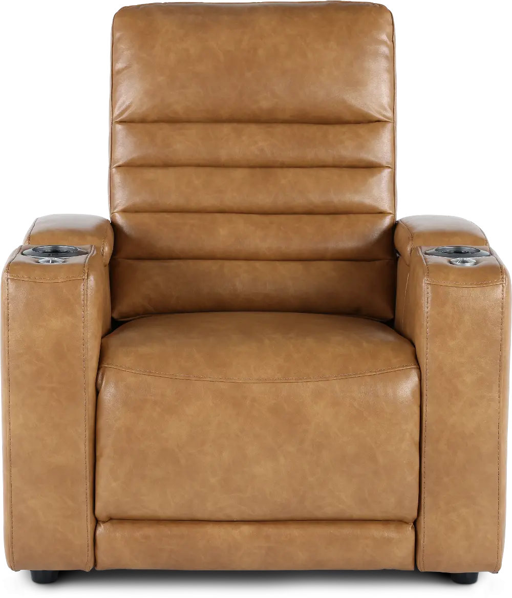 Copley Camel Brown Power Recliner with Power Headrest-1