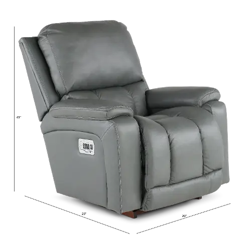 Greyson Blue-Gray Power Rocker Recliner with Headrest and