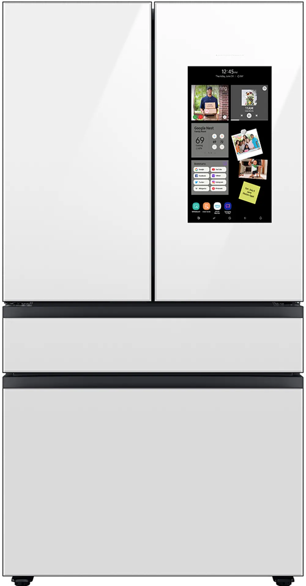 Samsung Bespoke 23 cu ft 4 Door French Door Refrigerator - Counter Depth White Glass-1