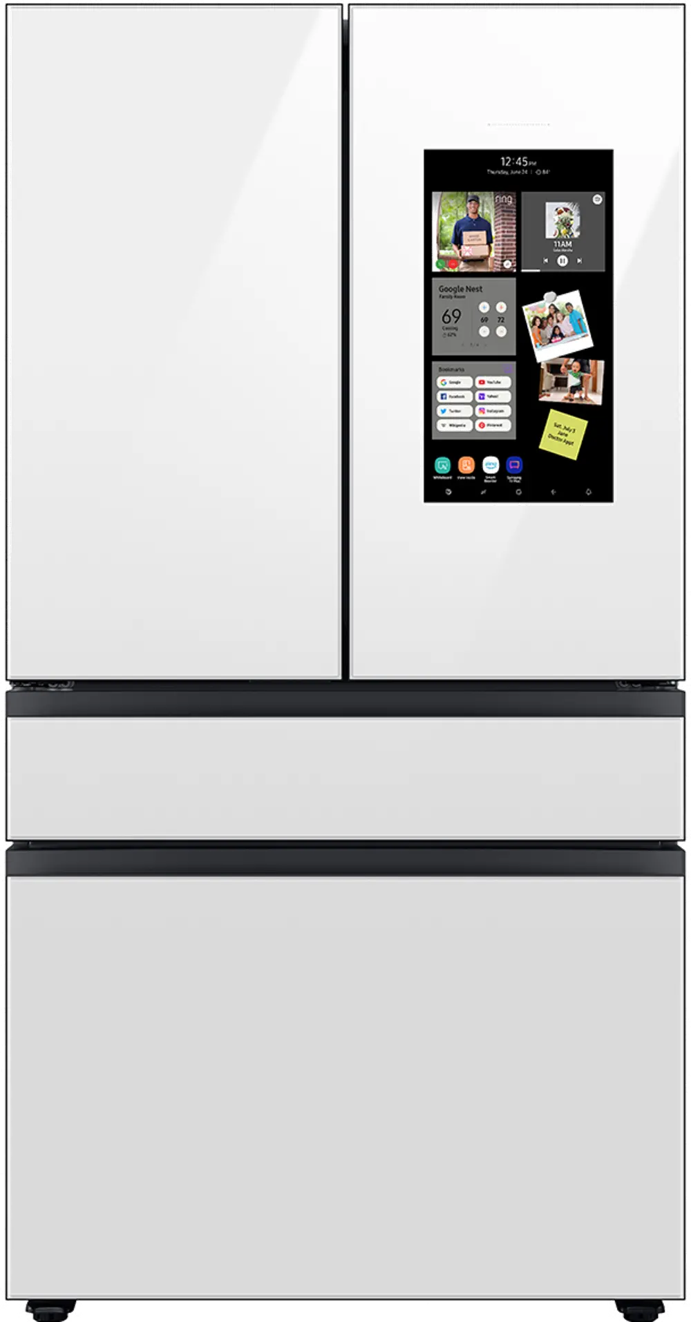 Samsung Bespoke 29 cu ft 4 Door Refrigerator - White Glass-1