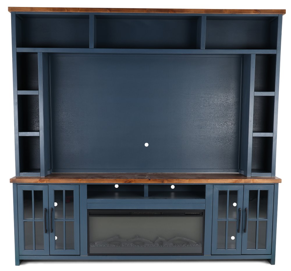 Nantucket Blue Fireplace Entertainment Center