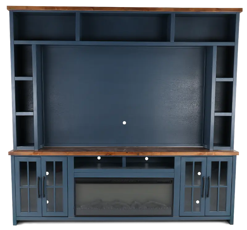 Nantucket Blue Fireplace Entertainment Center