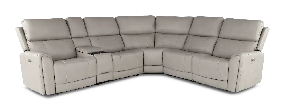 Damon Dove Gray 6-Piece Power Reclining Sectional with Wireless Charging-1