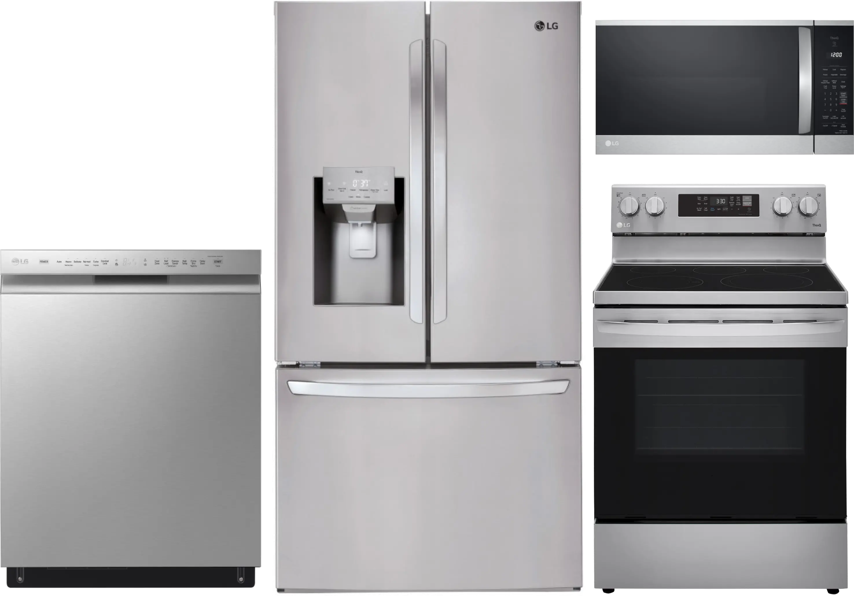 Package LGBD1 - LG Appliance Package - 4 Piece Appliance Package with  Electric Range - Black Stainless Steel