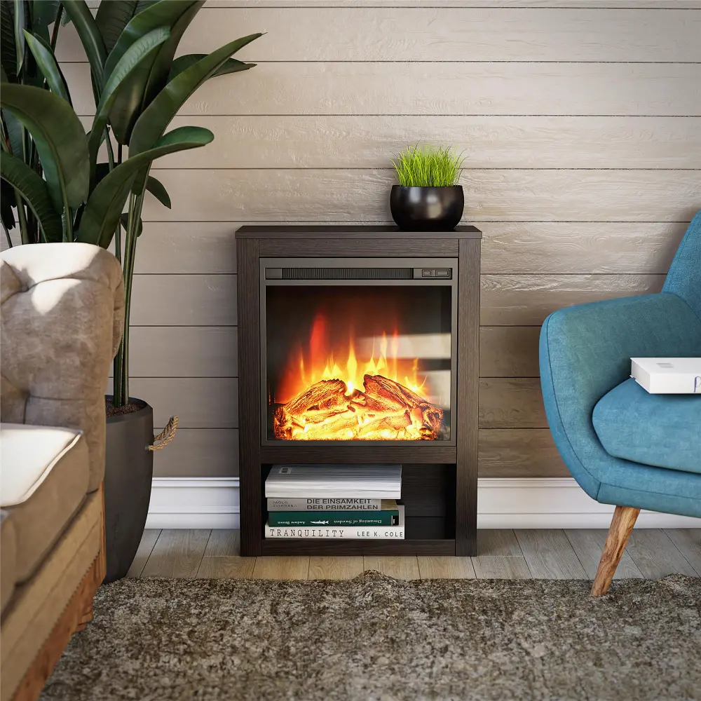Clermont Espresso Electric Fireplace-1