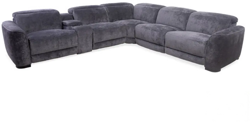 Waves Graphite Zero Gravity 6 Piece Reclining Sectional-1