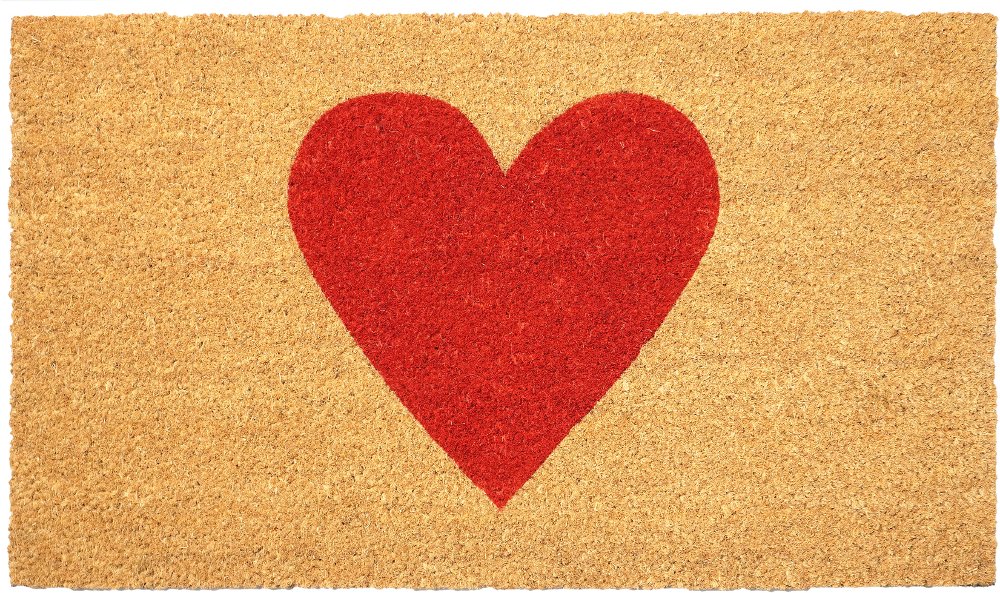 Red Heart Doormat