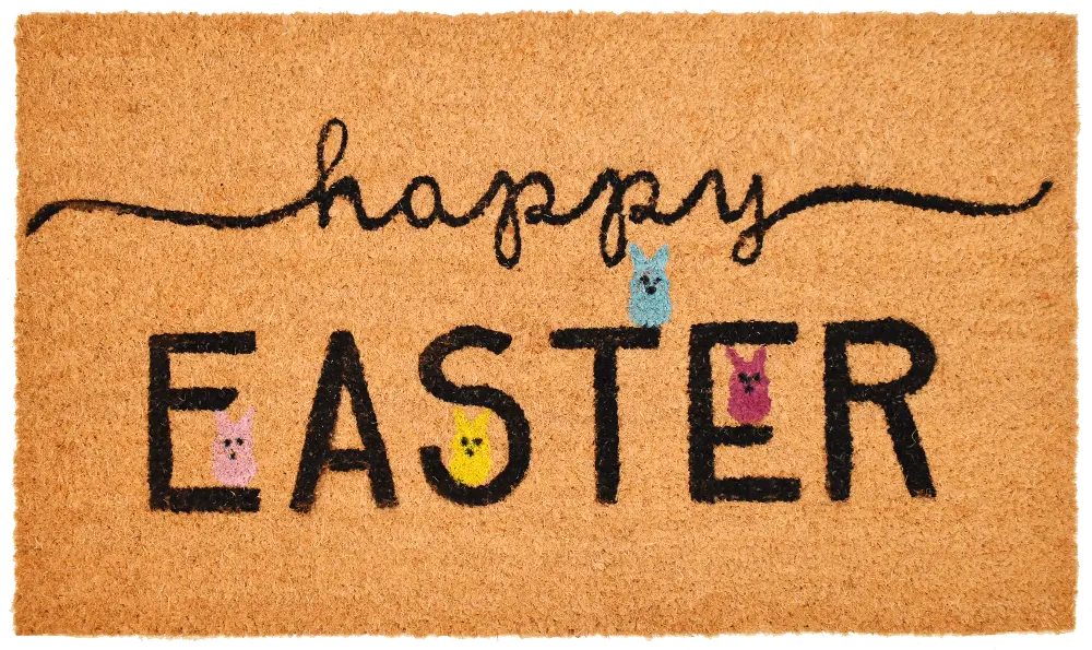 107121729 Happy Easter Peeps Doormat-1