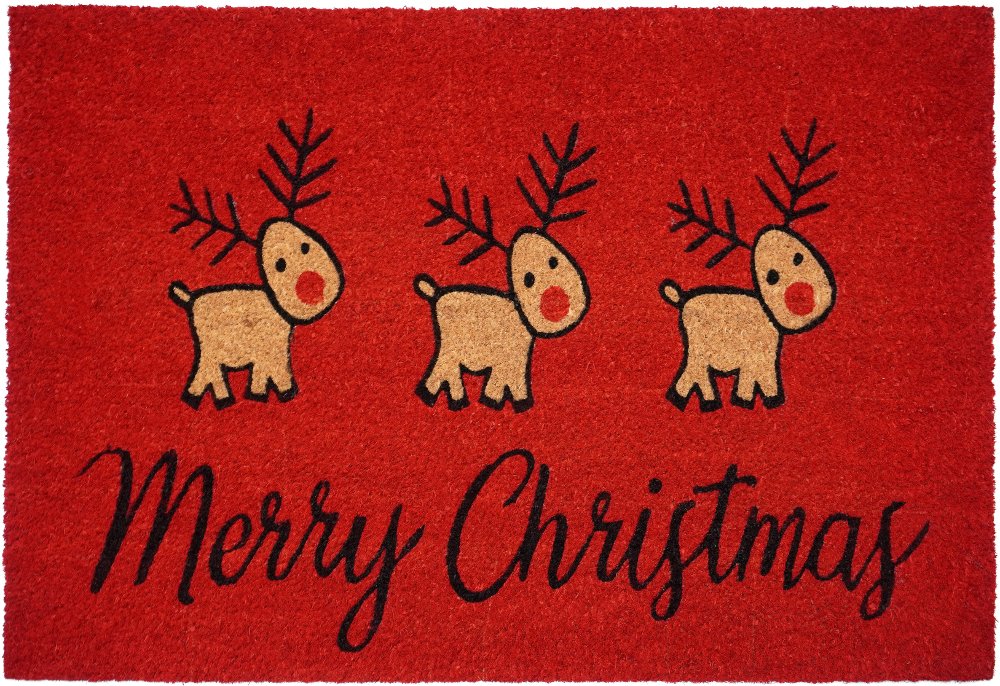 Merry Christmas Deer Doormat