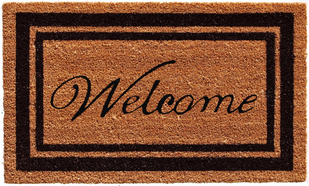 Black Border Welcome Doormat