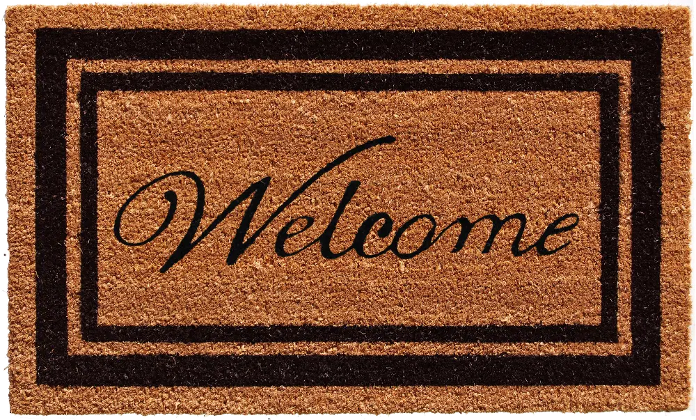 152961830WELC Black Border Welcome Doormat-1