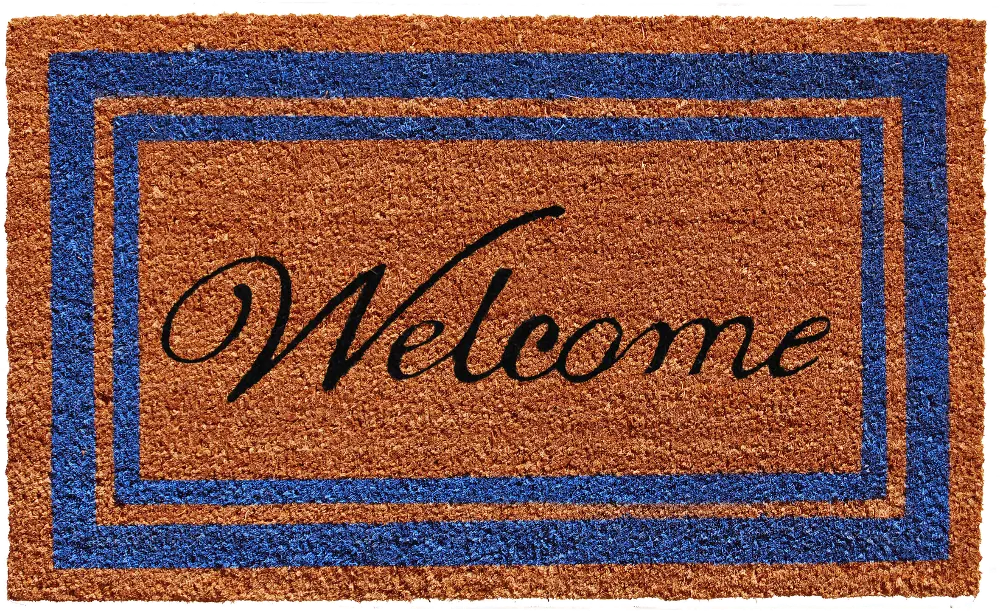 152971830WELC Blue Border Welcome Doormat-1