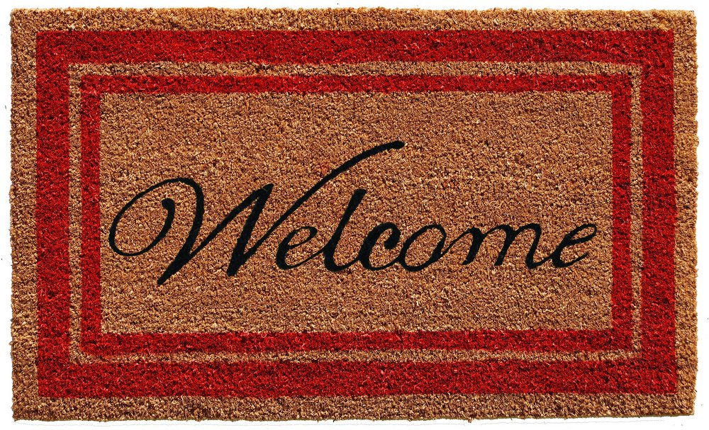 Red Border Welcome Doormat