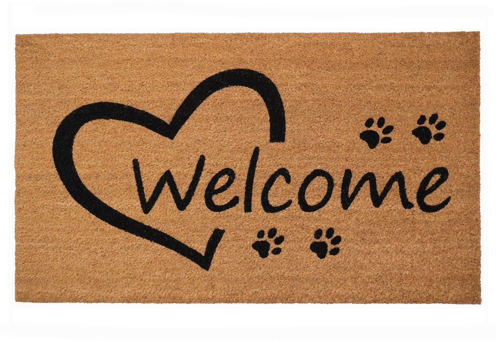 Open Heart Paws Doormat